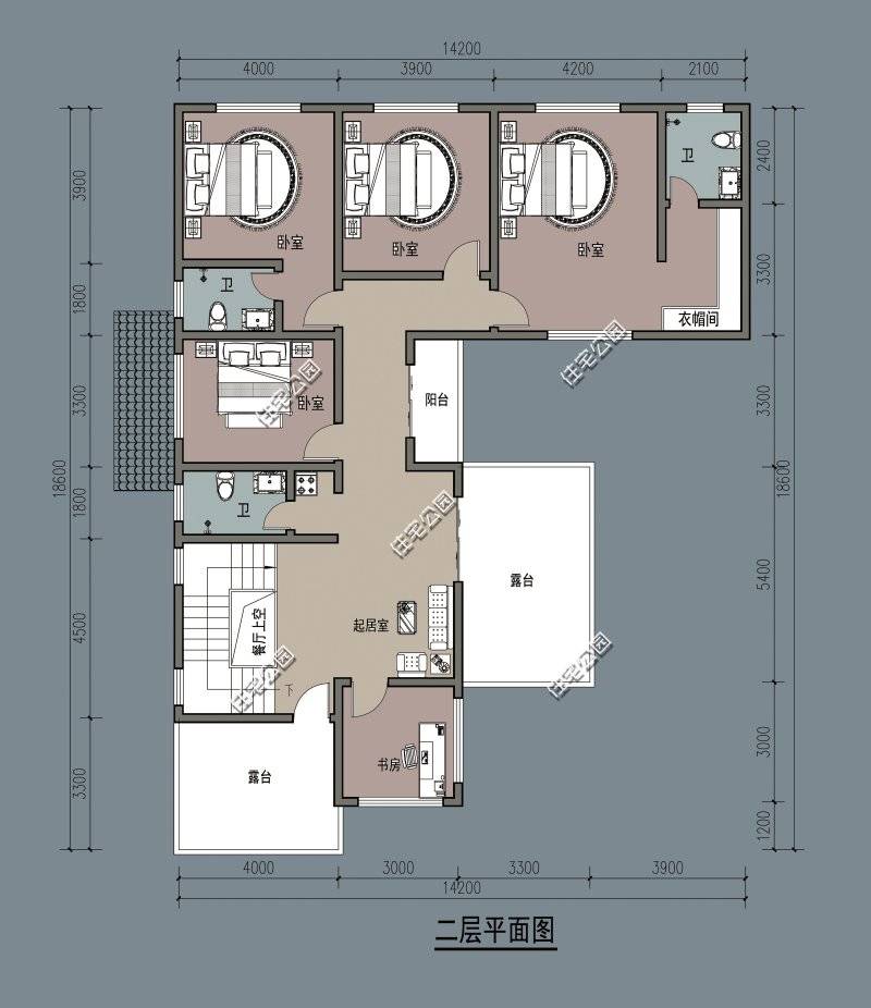第3套:宽敞大厅 舒适走廊 内庭院,15×20米中式三合院,主体预算30万