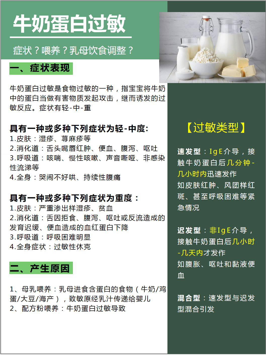 一旦宝宝发生牛奶蛋白过敏,该如何应对呢?看图带你了解牛奶蛋白过敏