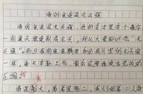 小学生作文熊出没大结局火了网友看后感动颇深老师满分