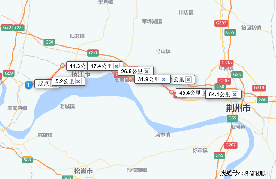 原创318国道荆州段将建收费站,大致在文旅区境内,具体位置未确定