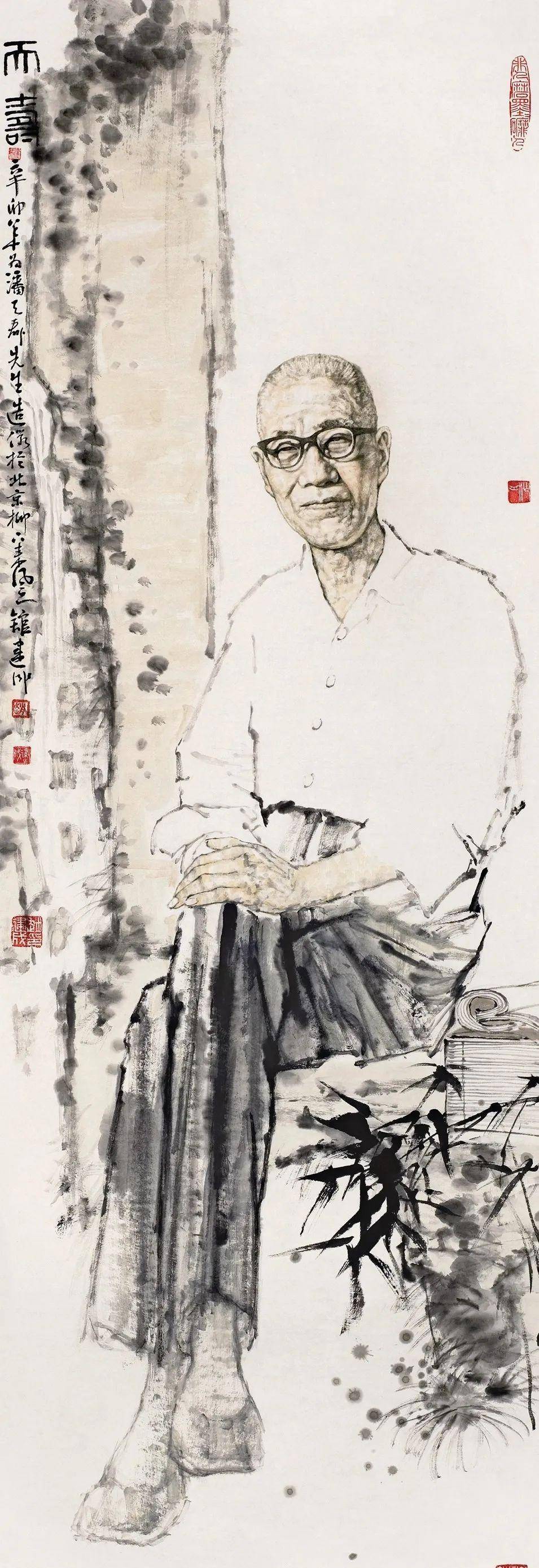 《先贤录——潘天寿》180x60cm 2011年《先贤录——林风眠》260x 126