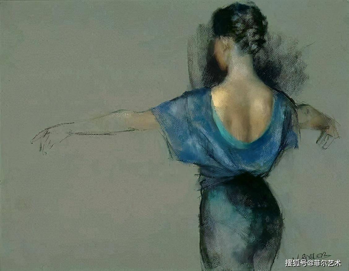 乌克兰女画家色粉画作品,跳舞的姑娘可真美