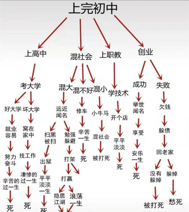 搞笑图片:初中毕业的你,将如何选择自己的人生道理?