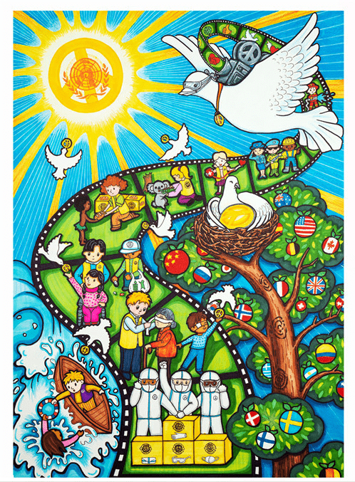 2020全国少年儿童世界和平海报吉林展区获奖作品巡展起航