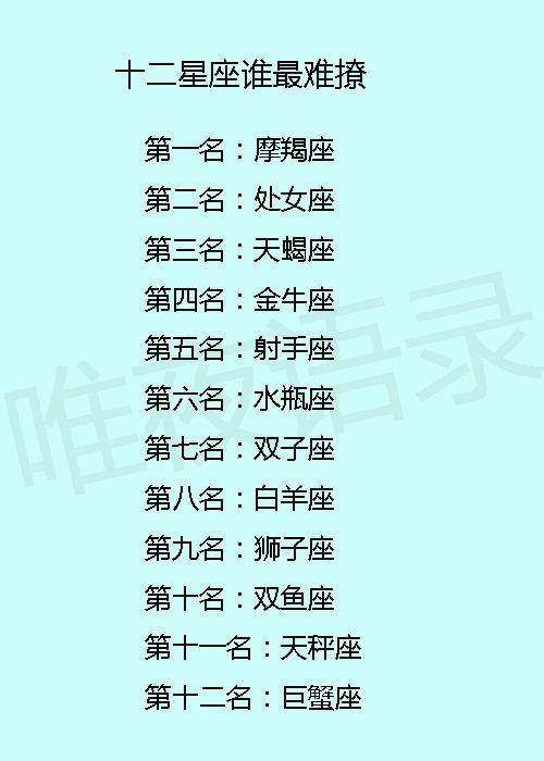 十二星座初恋成功率第一名巨蟹座啥星座男最怕老婆谁最难撩