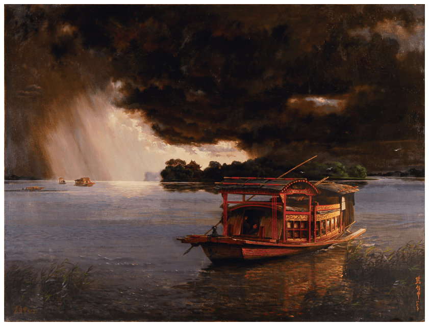 张自申 《南湖红船》 油画 76cm×100cm