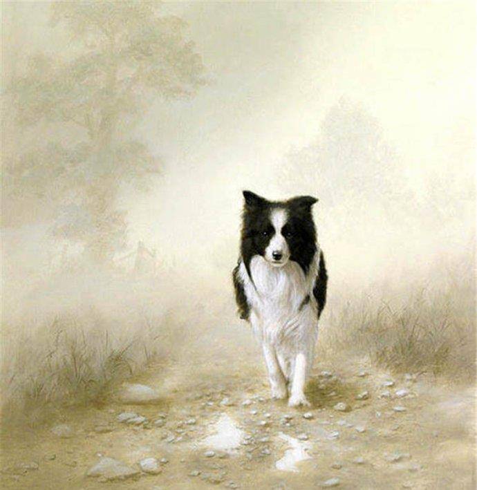英国画家john silver画宠物狗