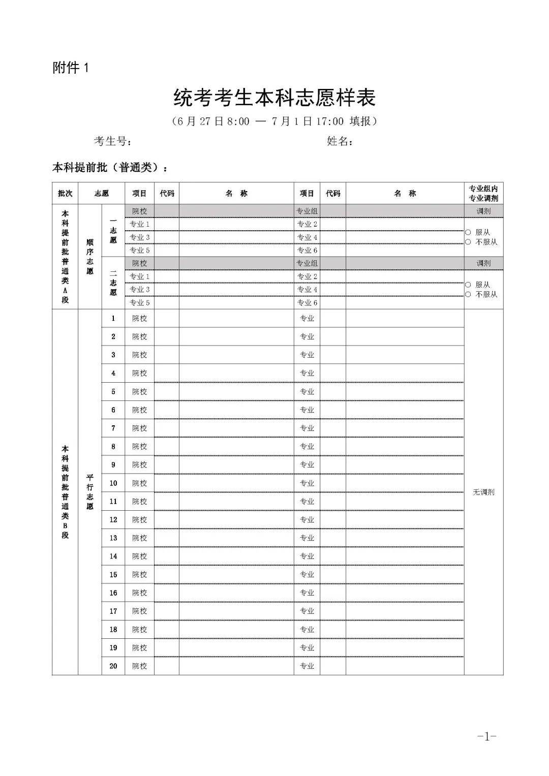 艺体类本科院校统考由8个平行志愿增加为20个平行志愿;艺术类本科院校