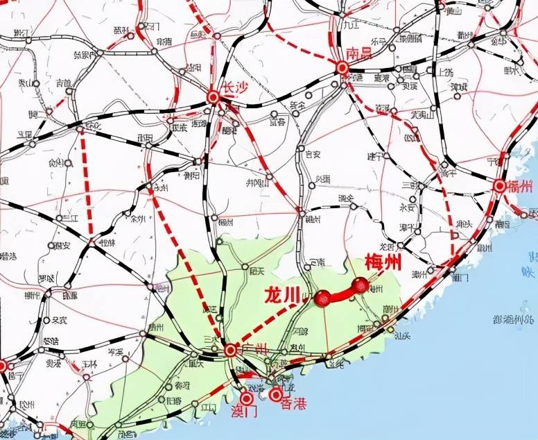 一条连接梅州和河源的高速铁路,耗资166亿,由广东省全额投资