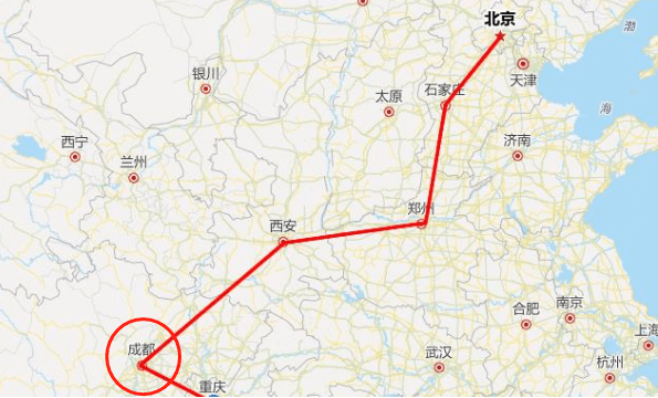 重庆最奇葩的高铁游客想去北京先绕到成都拐一个90度大弯