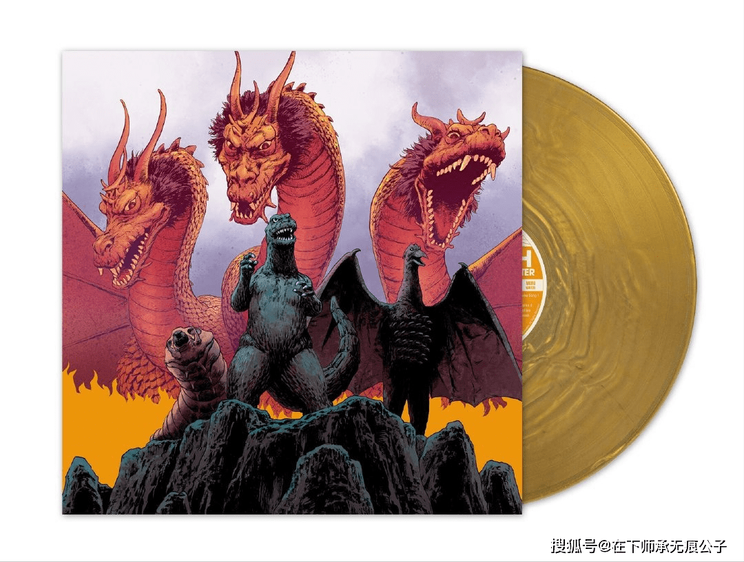 《哥斯拉》昭和时代原声专辑封面,每一幅都有一个怪兽