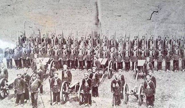 洋枪队是中国第1支新式西洋军队1860年8月2日太平军大破洋枪队