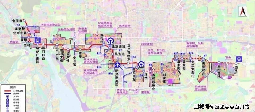 项目的位置距离现有地铁较远,规划中的 m11号线一期西段冬奥会4站