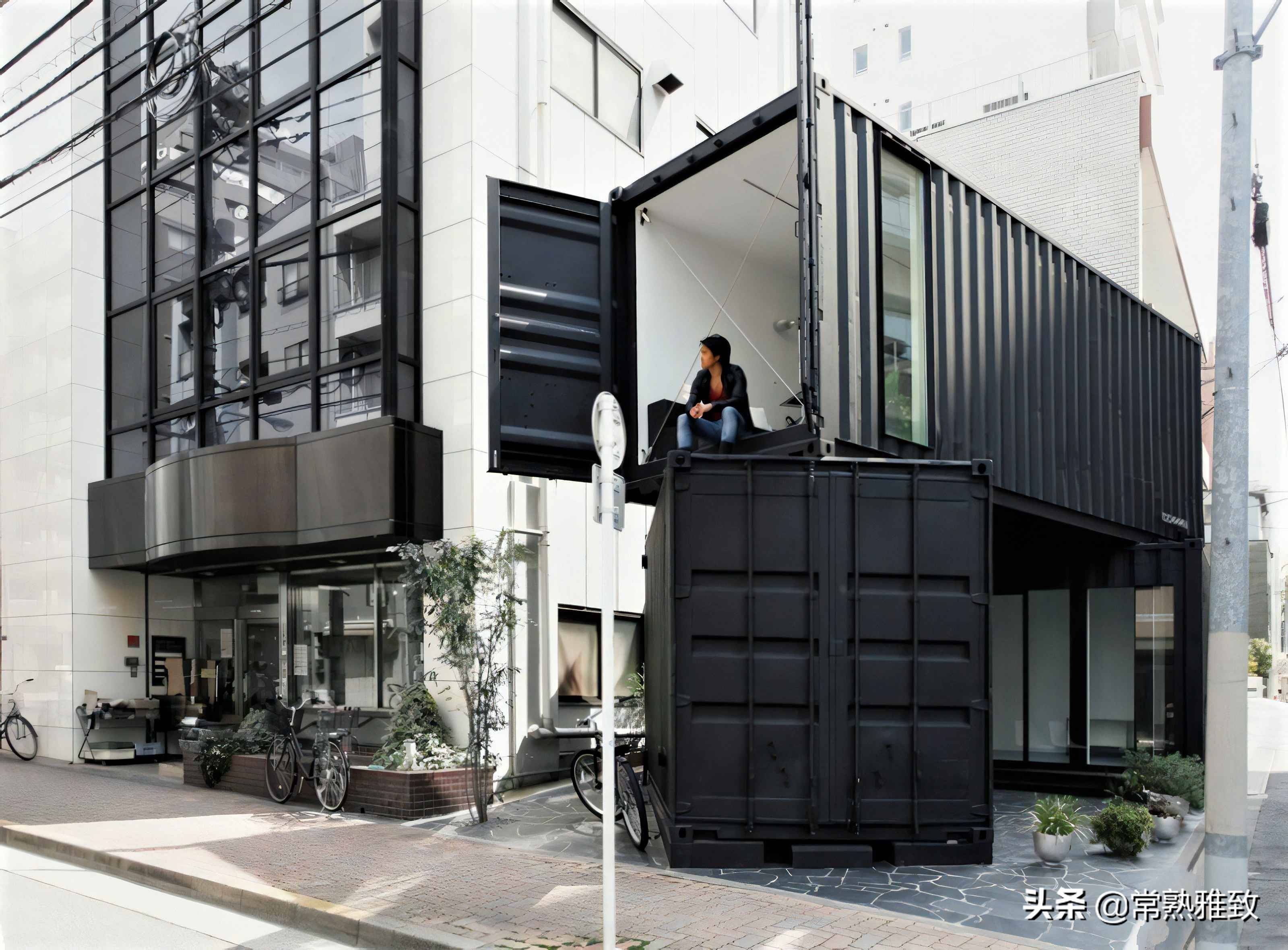 伫立在日本街头的集装箱工作室,外观时尚新颖,里面别有洞天