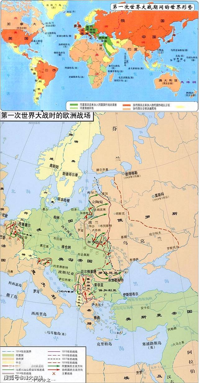 土耳其帝国,保加利亚王国和意大利王国(中途"跳槽"对面)组成了同盟