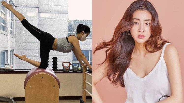 31岁姜素拉产后首晒健身美照,身材纤细,腹肌鲜明_运动