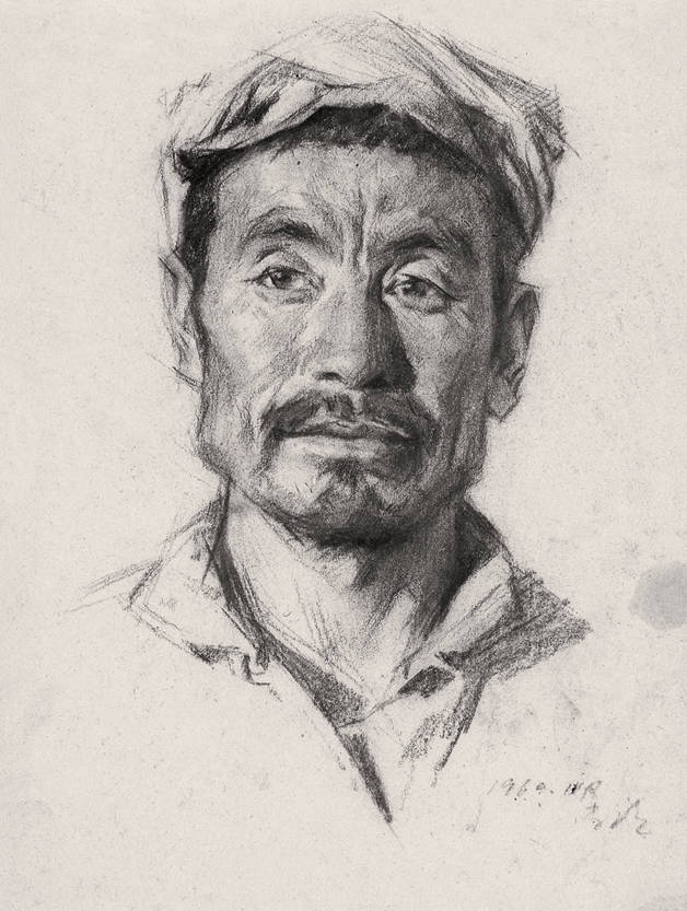 7 cm 材质:速写 李娟肖像 创作年代:1980 规格:44×32