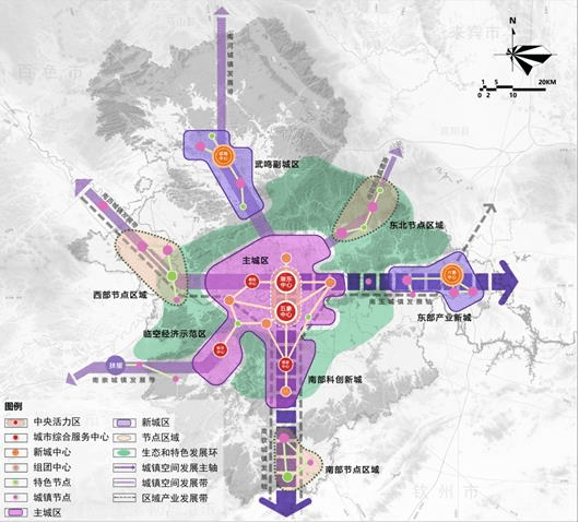 政府《十四五规划》中,"武鸣副城区"和东部(伶俐—六景)产业新城,临空