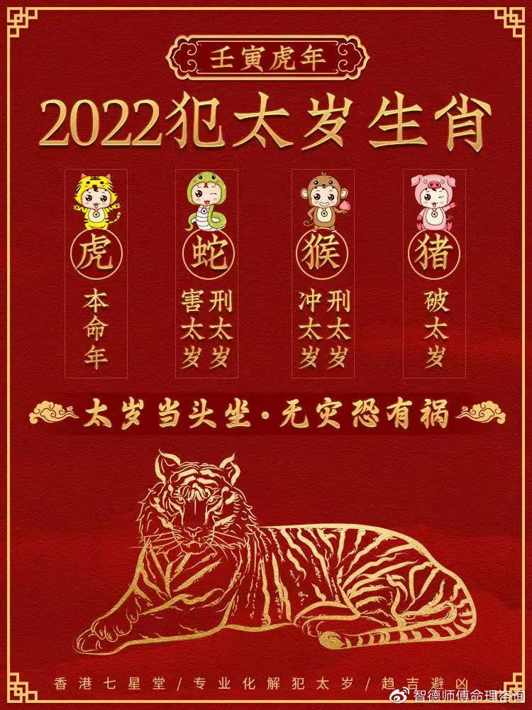 2022年犯太岁的4大生肖虎年犯太岁需要注意什么