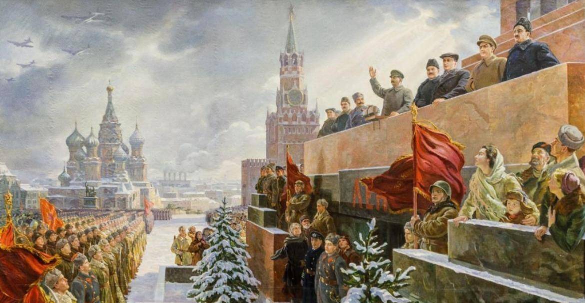 则是模仿斯大林于1941年冬天筹划的"十月革命节"阅兵,让普京总统于