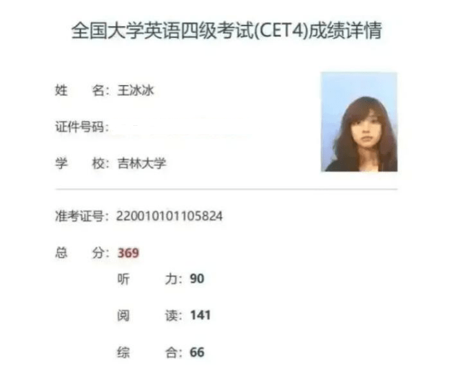 并在"某吧"里贴出王冰冰的身份证号和英语四六级成绩单.