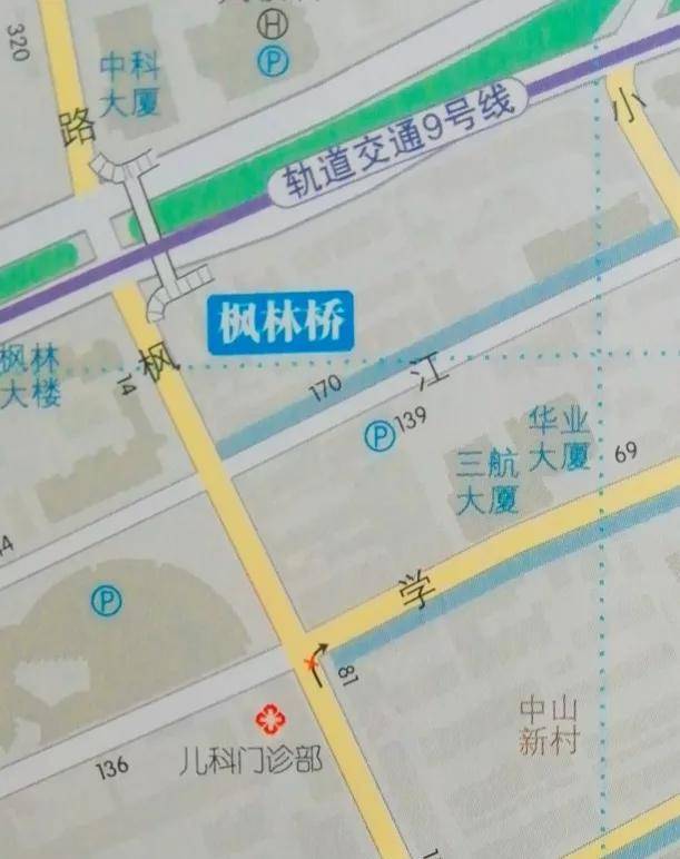 现"枫林桥"片区图当时的枫林路远没有今天这般长