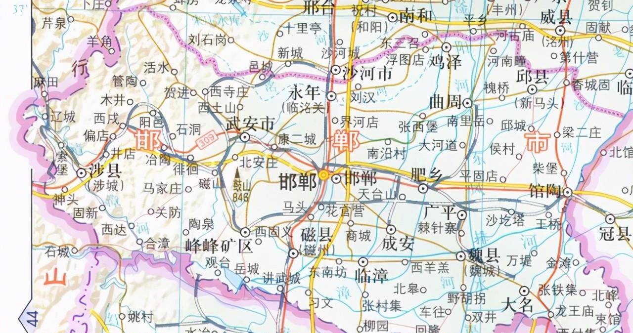 滏口陉从今河北邯郸市峰峰矿区西纸坊村南出发,经涉(今涉县)和路(今