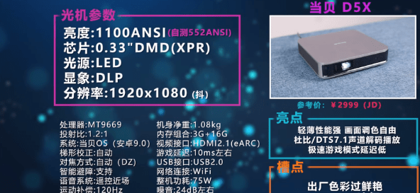 当贝D5X和峰米S5投影仪比照评测 新品当贝D5X将成3000价位投影仪的极致标