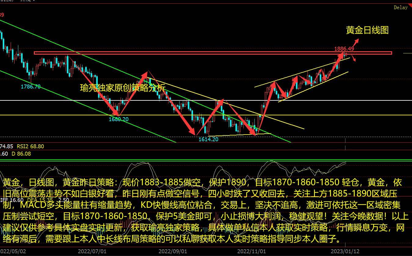 黄瑜亮：1-12黄金走势强势静待CPI数据 后市行情走势分析