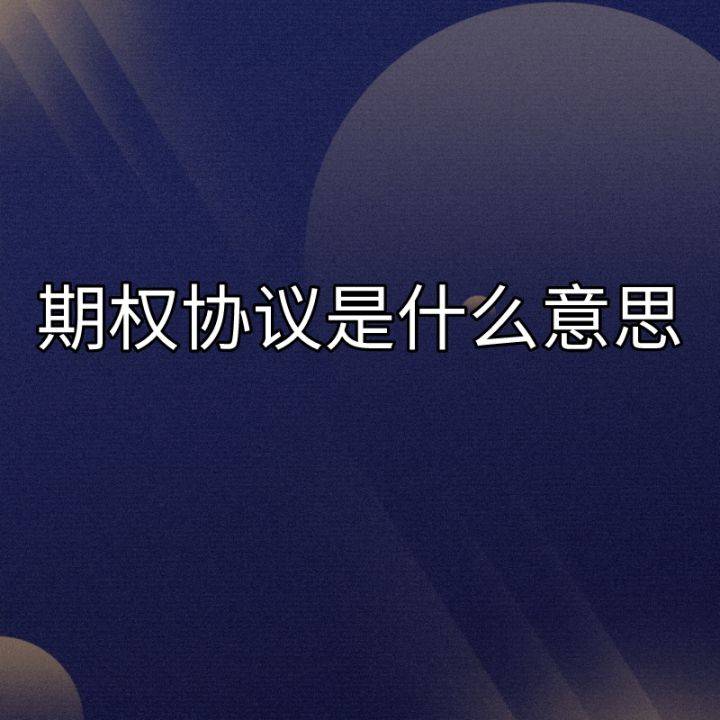 你晓得期权协议是什么意思吗？