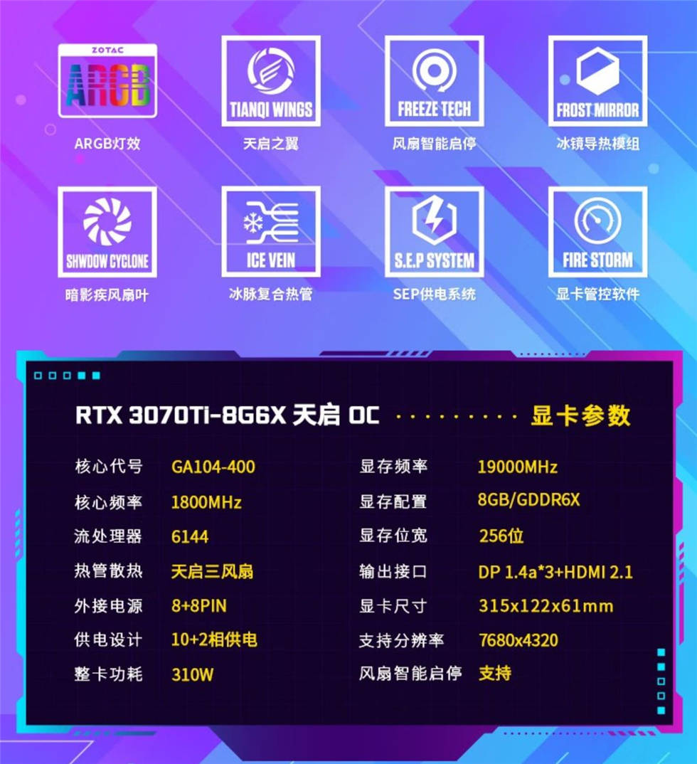 索泰(ZOTAC) GeForce RTX 3070Ti 天启OC显卡测试分享