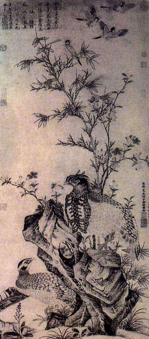 梅之傲北风骨、兰之君子风度，元代水墨花鸟画的逸品逃求