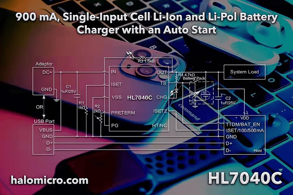 新品速递 | 希荻微推出高精度锂电池充电芯片—HL7040C