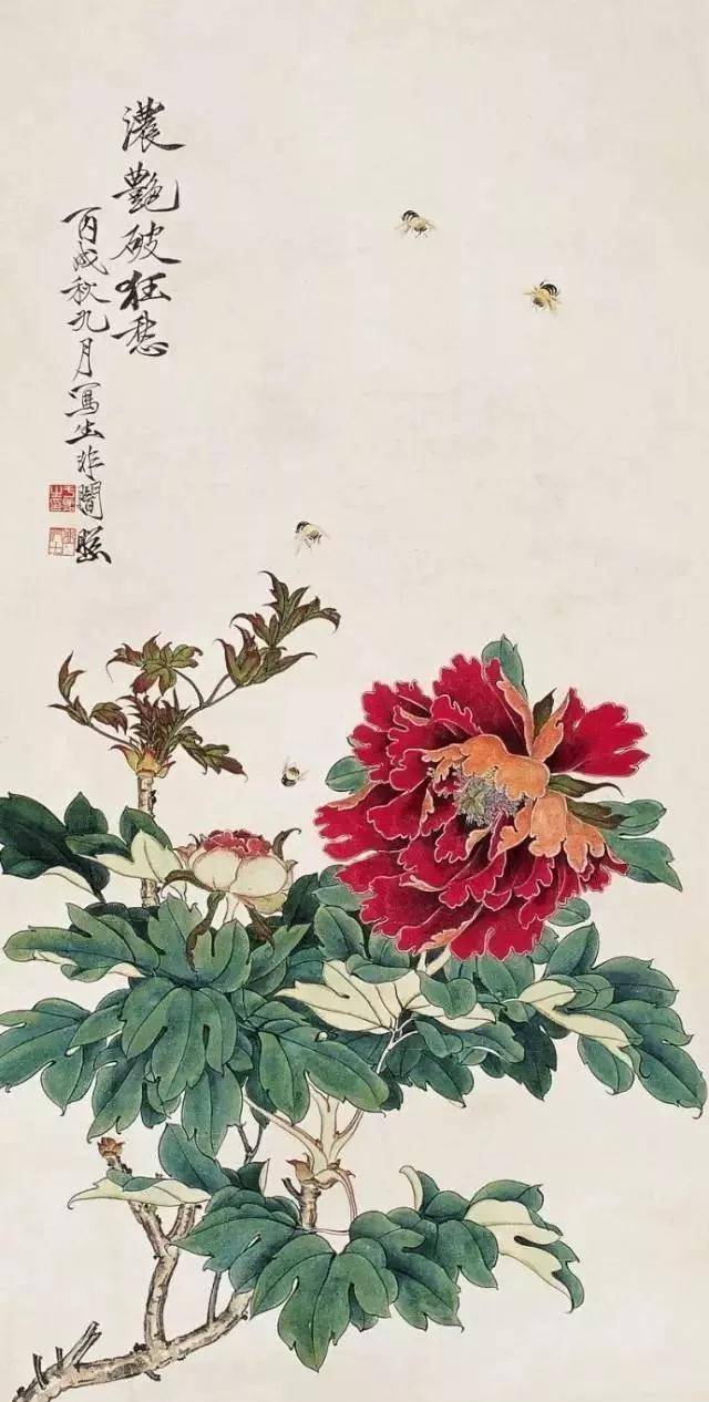 春意盎然，花枝繁叶，秋天枫叶红如火，是蓝天碧海的诗篇