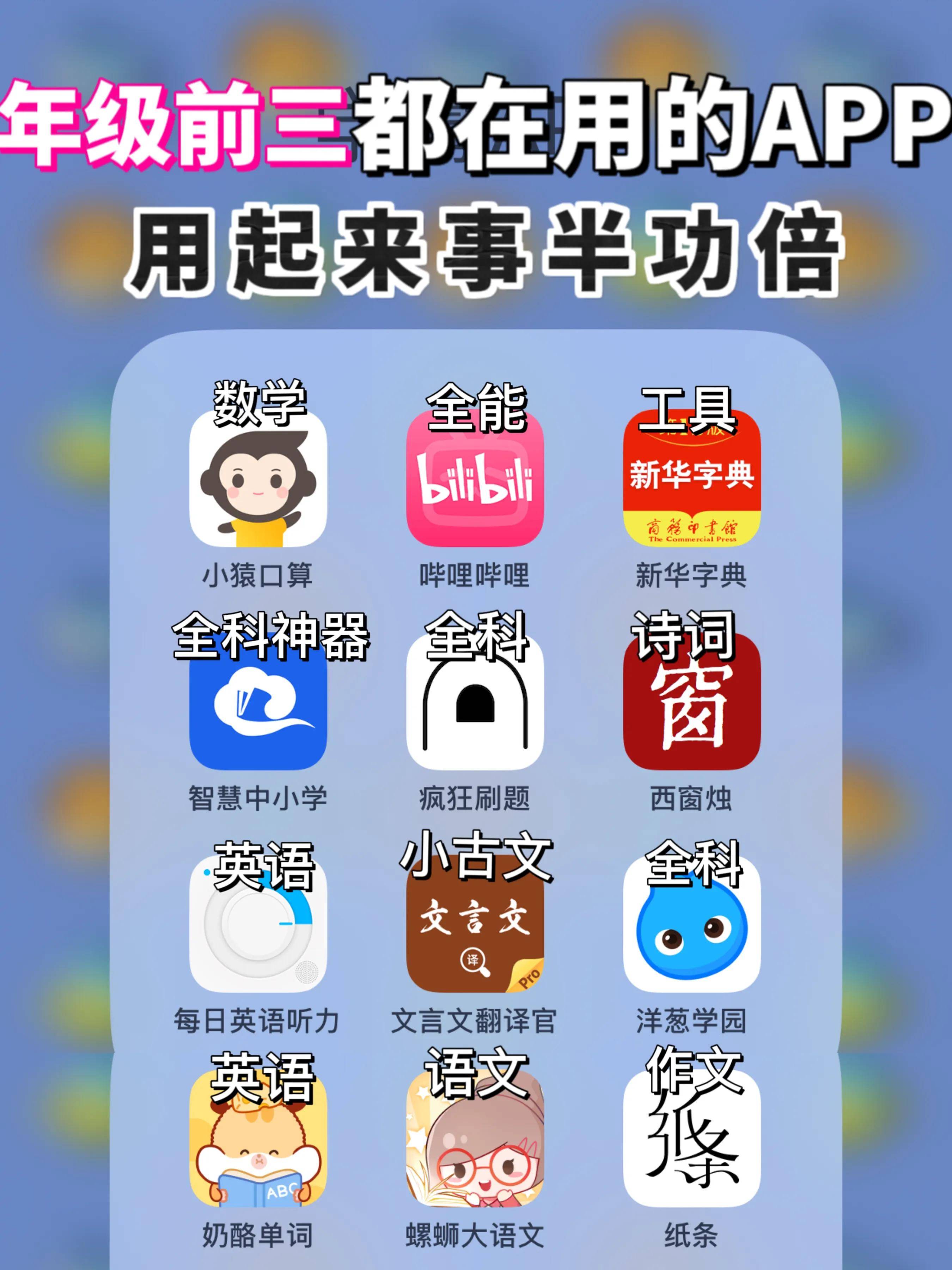 年级前三都在用的12大学科APP，用起来事半功倍