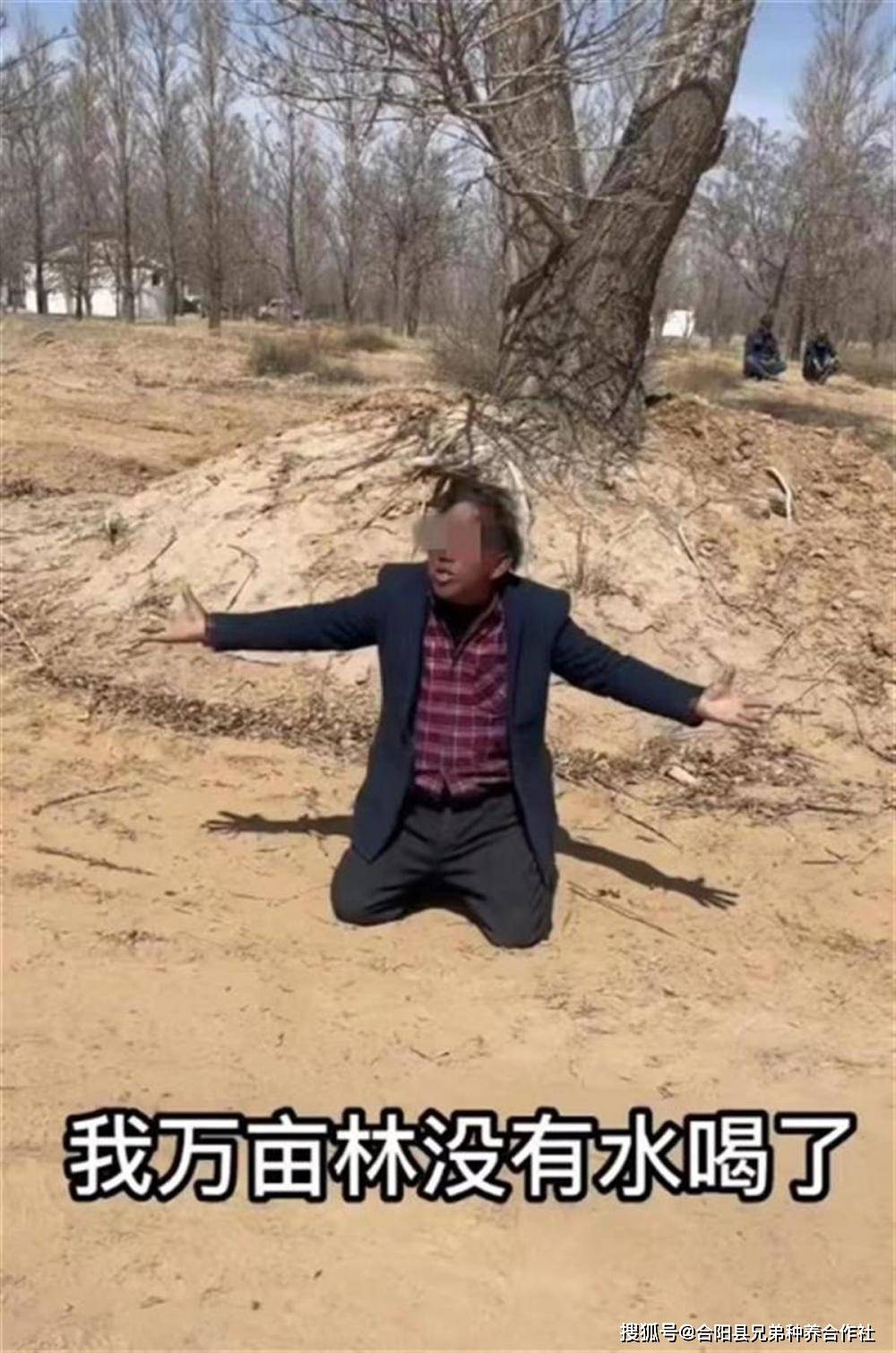 宁夏林场主跪地求供水，当地政府领导已到场，当事人：他们说慢慢解决