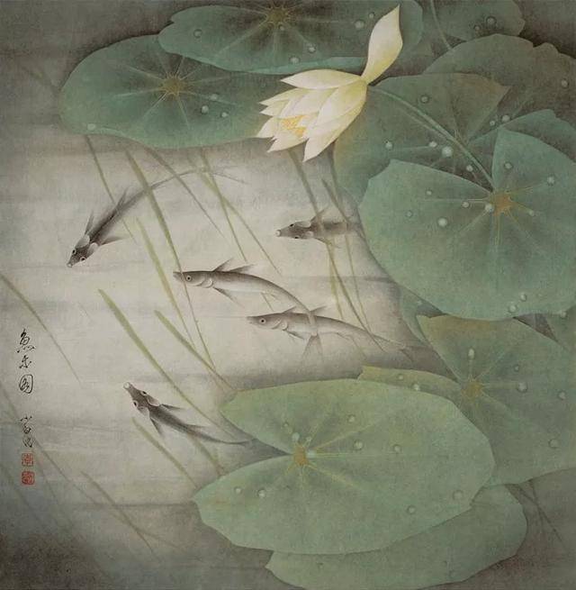 他的工笔画有一种扑面袭人的清润,圣洁和略带神秘禅意