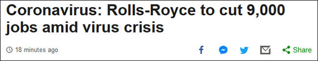 航空发动机巨头罗尔斯-罗伊斯宣布将裁员9000人