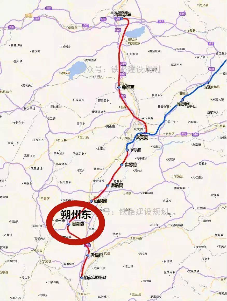 集大原高铁线路走向和站点设置详解朔州段车站规模一览表