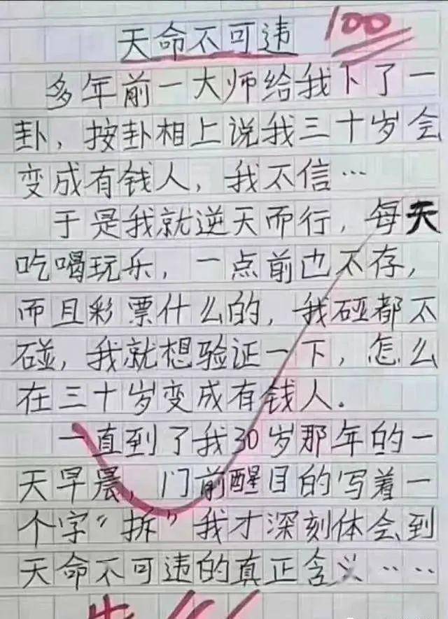 小学生的作文,气死家长,笑坏老师,太有才了.