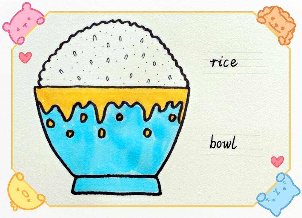 英语萌萌画 | rice 米饭