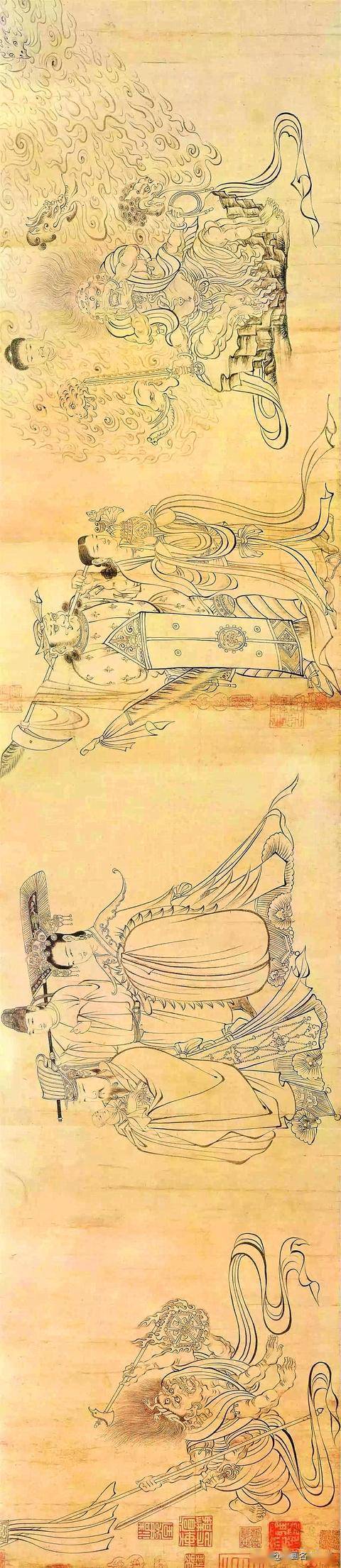 画史尊称画圣—唐代著名画家 吴道子《送子天王图》