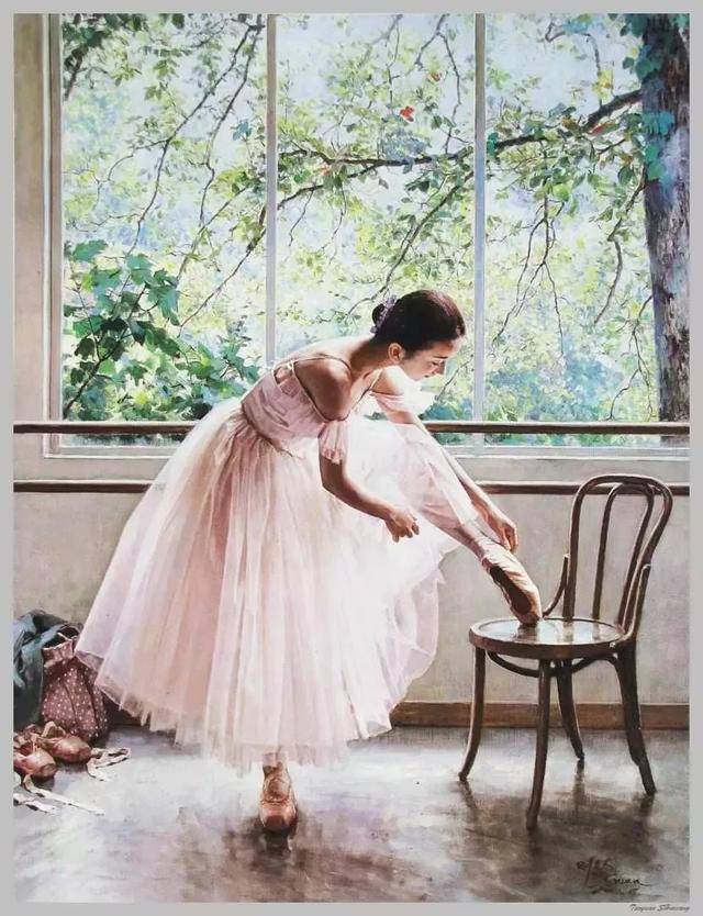 喜欢画芭蕾舞者 是因为他夫人是一位芭蕾舞者 他经常去舞蹈室看望夫人