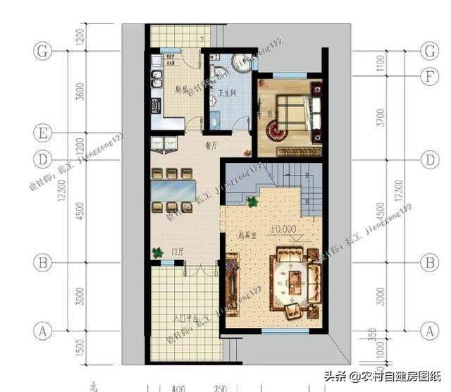 2套开间8米宽的农村自建房,主体20-25万,带院子住起来