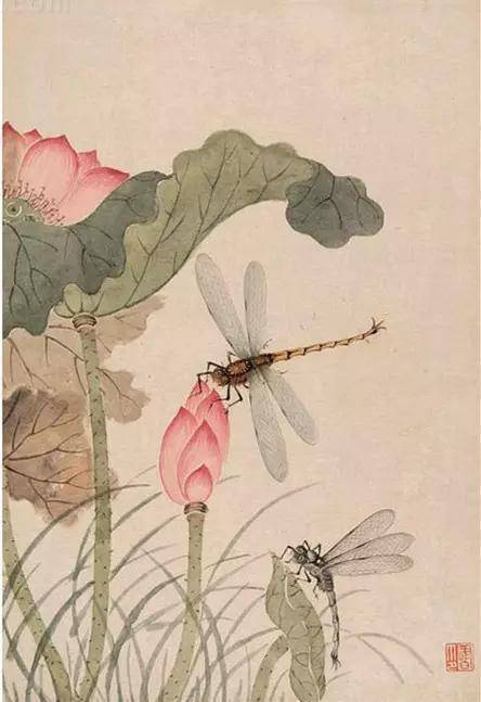 08,清 任伯年《荷花鸳鸯图》