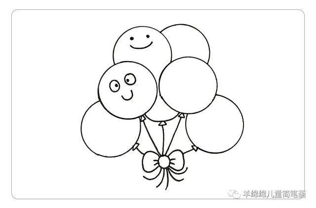 为每一个气球都画上可爱的表情吧,再装饰些漂亮的小爱心~ 最后,为