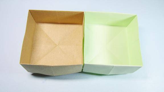 简单垃圾盒子的折法,一张长方形纸折出实用的收纳盒,手工折纸