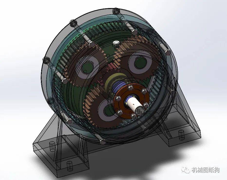【差减变速器】一级行星齿轮减速器三维模型图纸 solidworks设计
