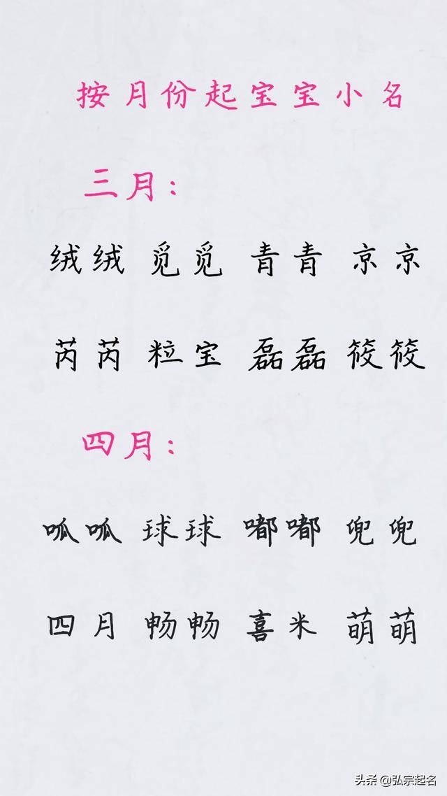 根据月份起别致小名,你宝宝几月出生
