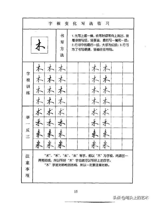 行书快速学习法练好这些字根可举一反三